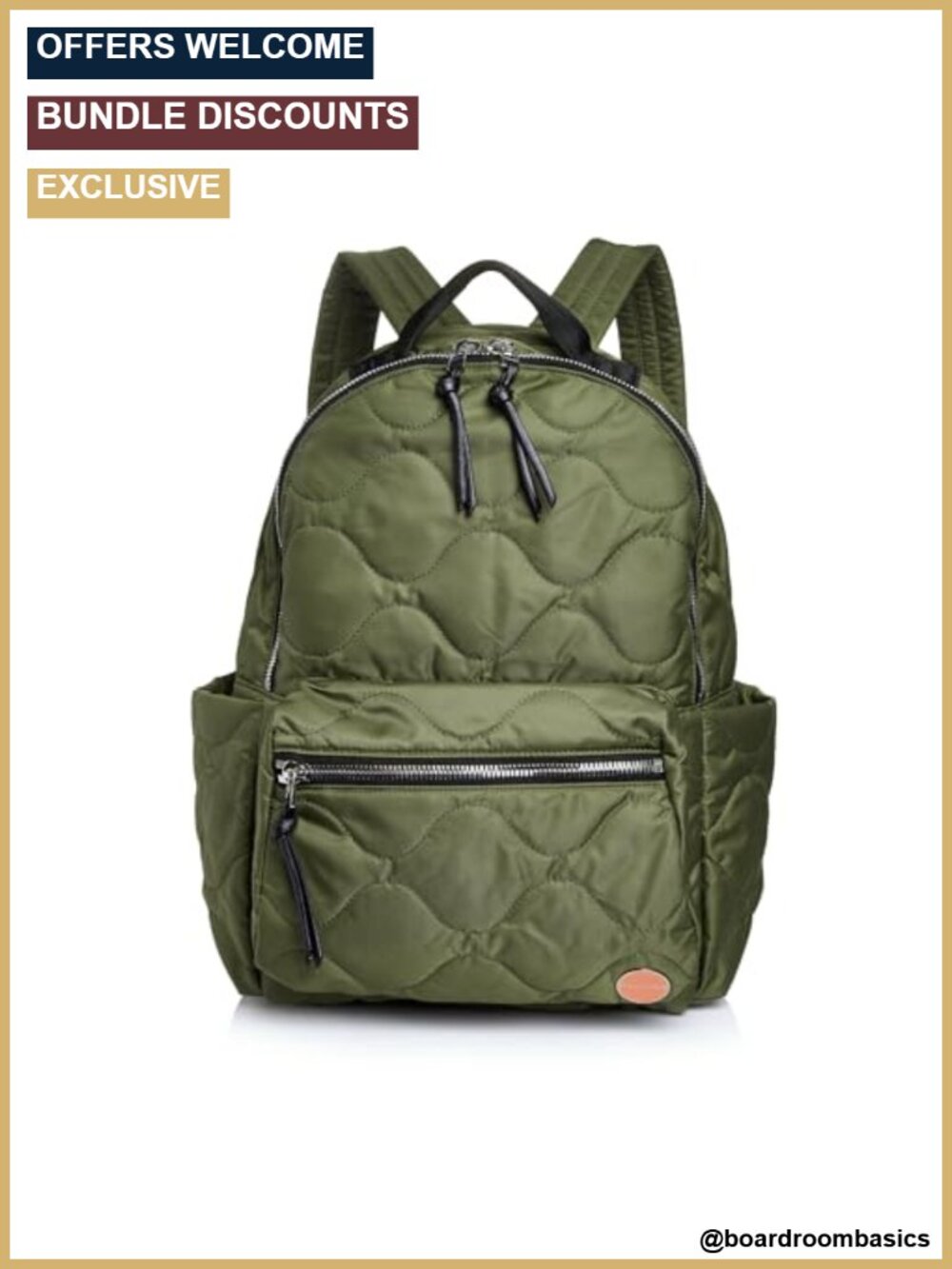 Wave Quilted Nylon Travel Backpack Laptop Trolley Sleeve Water Resistant